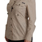 Elegant Beige Cotton Long Sleeve Shirt