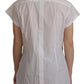 Elegant White Cotton Collared Shirt
