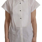 Elegant White Cotton Collared Shirt