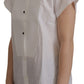 Elegant White Cotton Collared Shirt