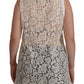 Elegant White Embellished Sleeveless Tee
