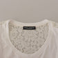 Elegant White Embellished Sleeveless Tee