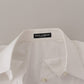 Elegant White Cotton Buttoned Shirt