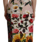 Patchwork Floral Midi Sheath Dress