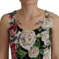 Patchwork Floral Midi Sheath Dress
