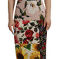 Patchwork Floral Midi Sheath Dress