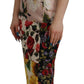 Patchwork Floral Midi Sheath Dress