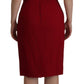 Elegant Red Square Neck Midi Dress