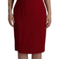 Elegant Red Square Neck Midi Dress