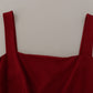 Elegant Red Square Neck Midi Dress