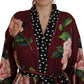 Elegant Bordeaux Silk Kaftan Robe