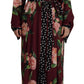 Elegant Bordeaux Silk Kaftan Robe