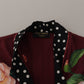 Elegant Bordeaux Silk Kaftan Robe