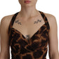 Elegant Leopard Print Silk Gown Dress