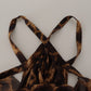 Elegant Leopard Print Silk Gown Dress