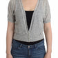 Chic Cropped Gray Alpaca-Wool Blend Sweater