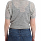Chic Cropped Gray Alpaca-Wool Blend Sweater