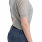 Chic Cropped Gray Alpaca-Wool Blend Sweater