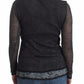 Chic Gray Deep V-Neck Wool Blend Sweater