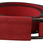 Red Leather Skinny Buckle Fashion Waist Women's Belt
