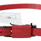 Red Leather Skinny Buckle Fashion Waist Women's Belt