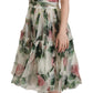 Romantic Floral Silk Midi Dress