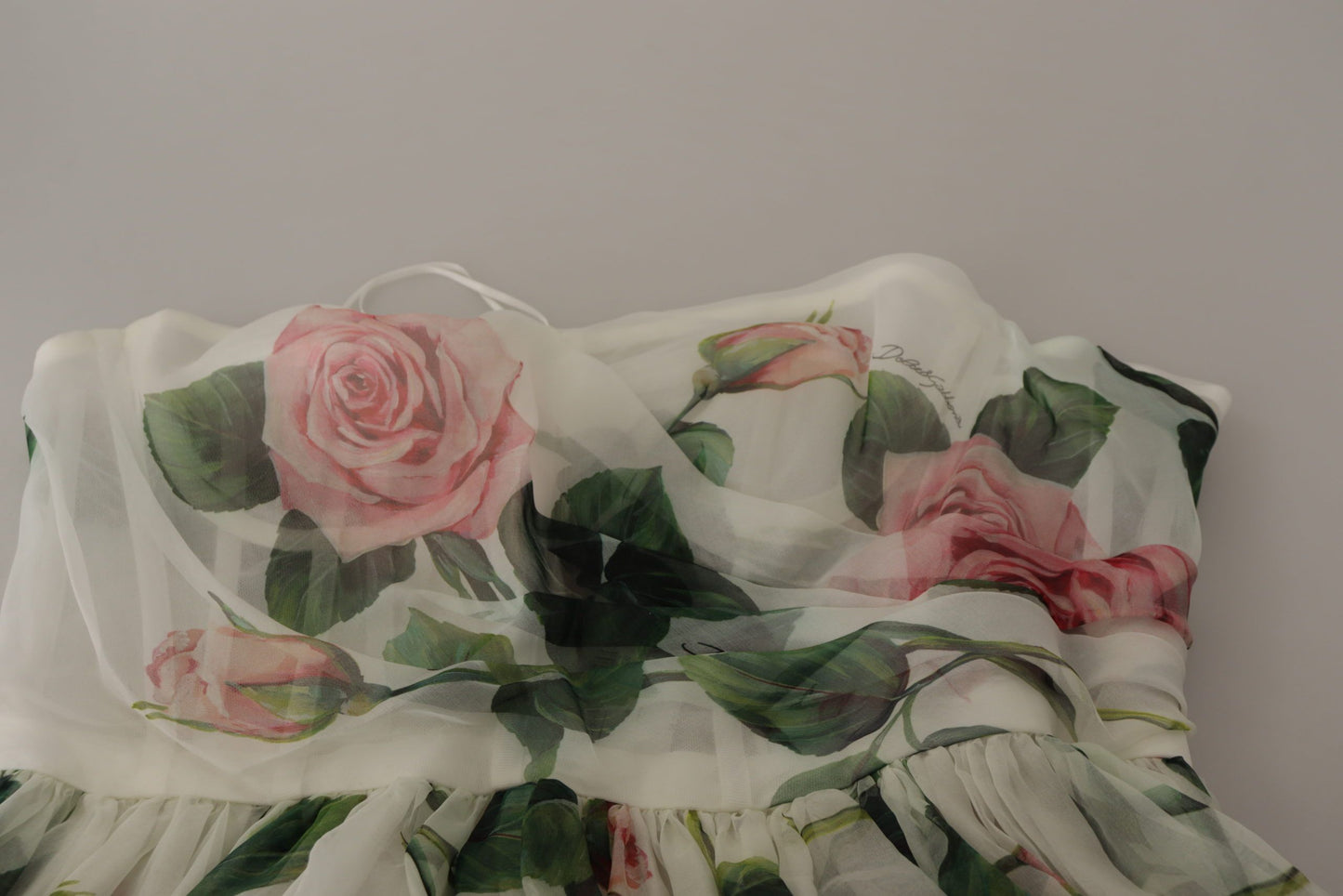 Romantic Floral Silk Midi Dress