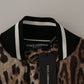 Elegant Leopard Bomber Jacket