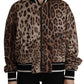 Elegant Leopard Bomber Jacket