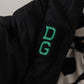Elegant Black Puffer Jacket with Knit Logo Details