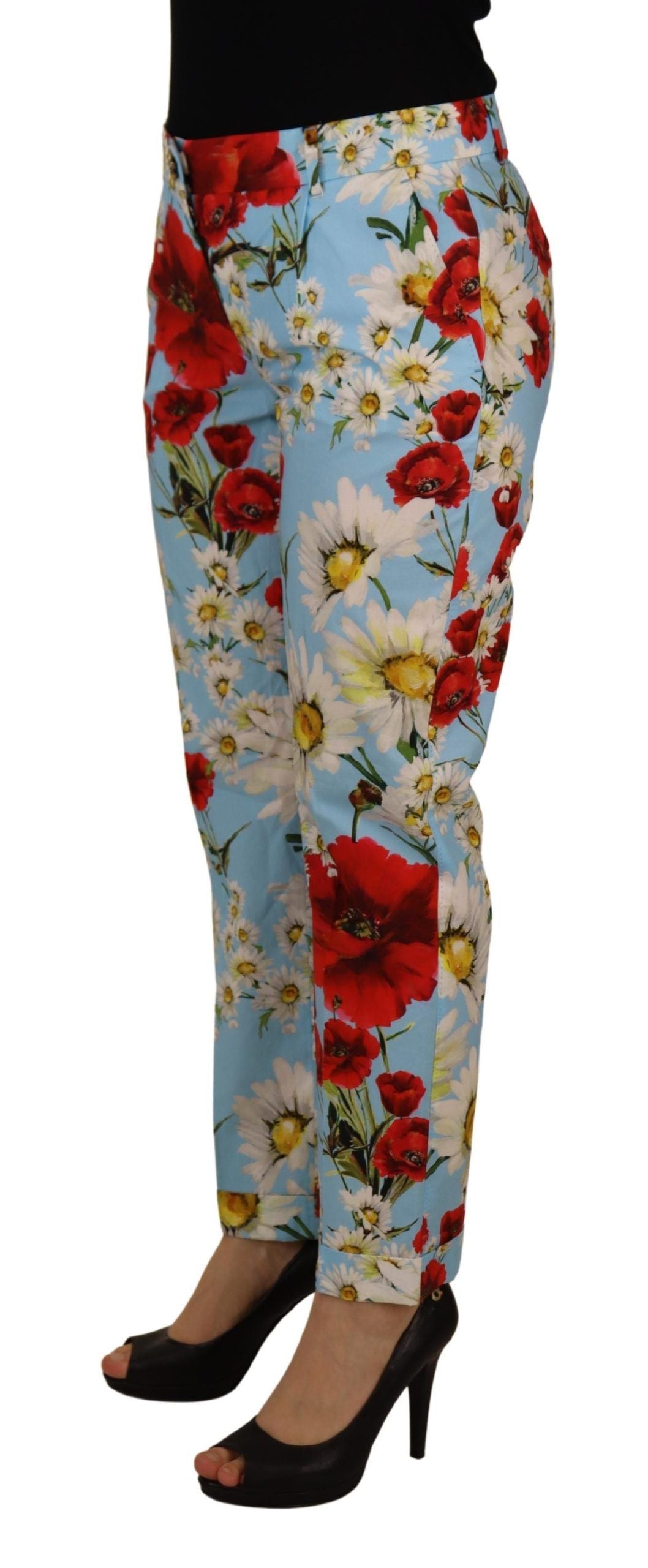 Elegant Multicolor Mid Waist Pants