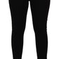 Elegant Black Mid-Waist Skinny Denim Jeans