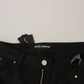Elegant Black Mid-Waist Skinny Denim Jeans