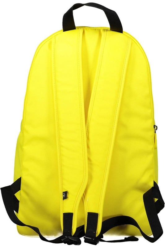 Yellow Polyester Men Backpack