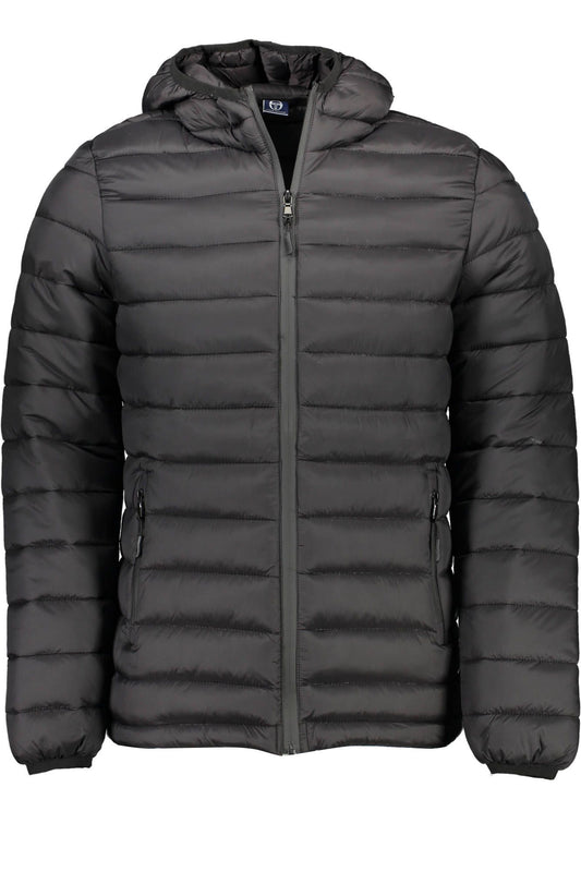 Black Polyester Men Jacket