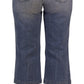 Blue Washed High Waist Cropped Denim Jeans