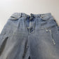 Blue Washed High Waist Cropped Denim Jeans