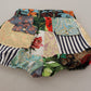 Vibrant Jacquard High-Waist Hot Pants