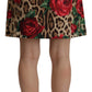 Chic Floral Leopard A-Line Mini Skirt