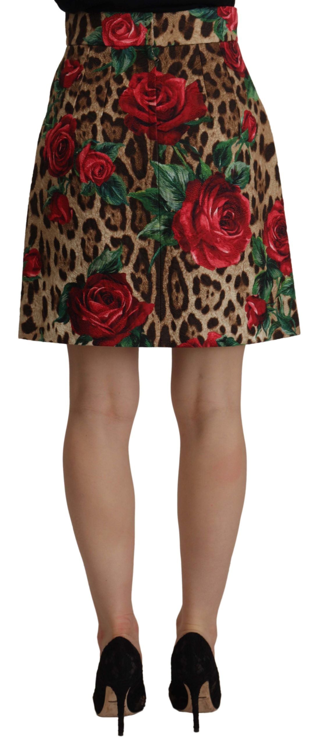 Chic Floral Leopard A-Line Mini Skirt
