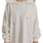 Chic White Hooded Pullover Sweater