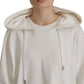 Chic White Hooded Pullover Sweater