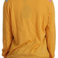 Elegant Yellow Cashmere Silk Blend Sweater