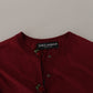 Elegant Maroon Silk Button Front Sweater