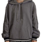 Elegant Gray Cotton Hooded Sweatshirt