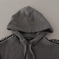Elegant Gray Cotton Hooded Sweatshirt