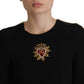 Elegant Beaded Logo Zip Sleeve Blouse
