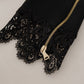 Elegant Beaded Logo Zip Sleeve Blouse