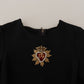 Elegant Beaded Logo Zip Sleeve Blouse