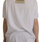 Elegant White Embellished Cotton Tee